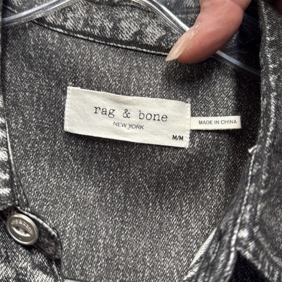 Rag & Bone Liquid Miramar Mini Dress in Washed Black "Denim" Size M - Picture 3 of 14